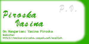 piroska vasina business card